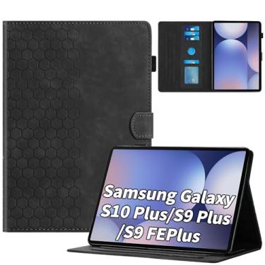 Imagem de Kitzomi Capa para Samsung Galaxy Tab S10 Plus 2024/ S9 FE Plus 5G 12,4 polegadas 2023, suporte inteligente de visualização em vários ângulos com bolso Auto Wake/Sleep PU capa flip folio capa preta