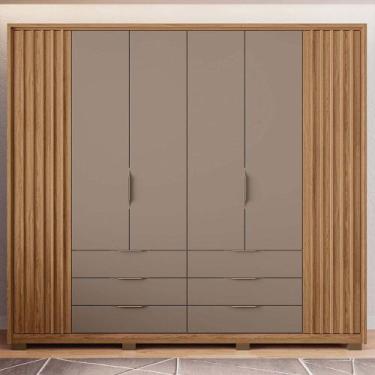 Imagem de Guarda Roupa Essence Casal Ripado 6 Portas de Bater 6 Gavetas MDP Buri