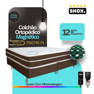 Imagem de Colchão Queen Shox Premium Com Vibromassagem Ortopédico 198x158x30cm, 