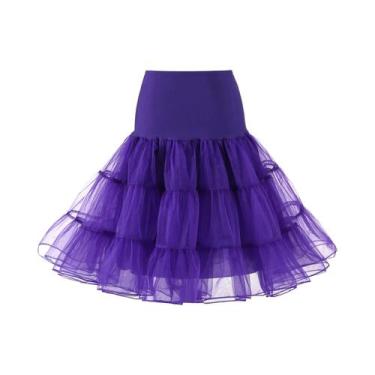 Imagem de Saia feminina de tule vintage dos anos 50 com meio deslizamento e tutu