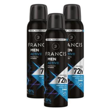 Imagem de Kit 3 Desodorante Aerossol Francis Men Active Sport 150ml