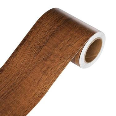 Imagem de YENHOME Moldura espelhada de 7,5 cm x 1,590 cm para destacar e colar borda de espelho de madeira marrom fita de grão de madeira para espelhos, quadro de avisos, acabamento de borda de espelho