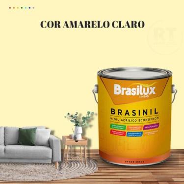 Imagem de Tinta de Parede Amarelo Brasinil Acrílica Anti Mofo 3,2L - BRASILUX, A