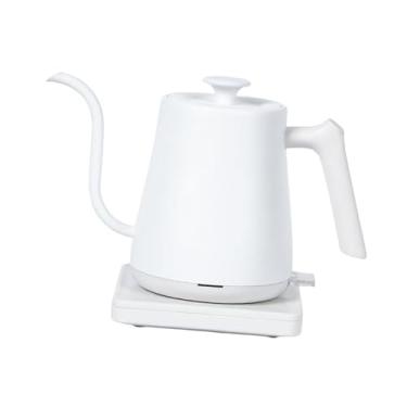 Imagem de IEUDNS Chaleira elétrica de pescoço de ganso, aço inoxidável, portátil, prática e resistente, 0,8 L, aquecimento rápido para ferver água quente, despejar, Branco