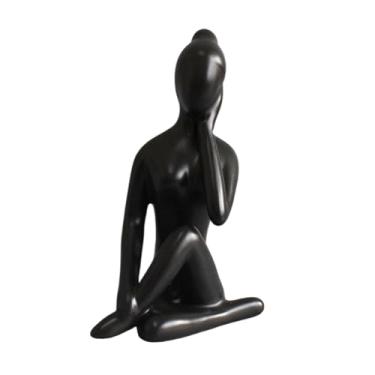 Imagem de predolo Pequena figura de postura de ioga, escultura de arte criativa moderna, estátua de ioga de cerâmica para prateleira, sala de jantar interna, 6.5 Cm X 5.5 Cm X 10