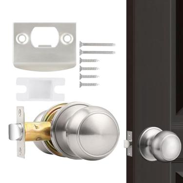 Imagem de Rrlihjgu Fechadura Para Porta De Entrada | Puxador Para Porta Externa | Ferragens Sem Chave Com Placa De Travamento Para Exterior Interior Escola Casa Segurança Hotel Quarto Infantil