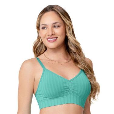Imagem de Top Jacquard com Bojo Removível sem Costura Verde Turquesa Zee Rucci, 