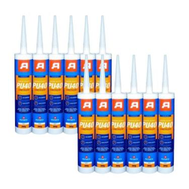 Imagem de Kit 12 Adesivo Selante PU 40 Branco AutoFix 360G, Único