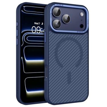 Imagem de BENTOBEN Capa de fibra de carbono para iPhone 17 Pro Max 2025 [compatível com MagSafe] Capa magnética para celular iPhone 17 Pro Max 17.5 cm fina TPU bumper com proteção contra quedas, capas femininas