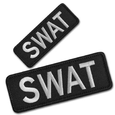 Imagem de AXEN Patch de segurança bordado grande laço e gancho para colete tático militar uniforme jaqueta, pacote com 2 (um grande e um pequeno)