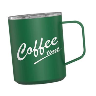 Imagem de menolana Caneca térmica para café, caneca para viagem, térmica para de 430 ml com alça para pescaria, sala de jantar e casa, Verde