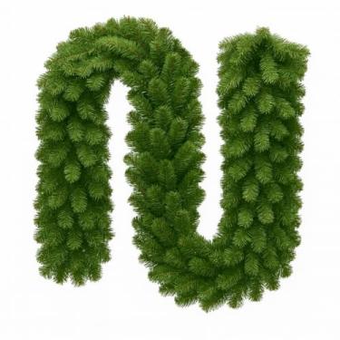 Imagem de Festão Aramado Natal Grosso 2,70 Metros Com 300 Galhos Cheios Flexível Decoração Natalina Escadas Lareiras Portas Guirlanda Premium