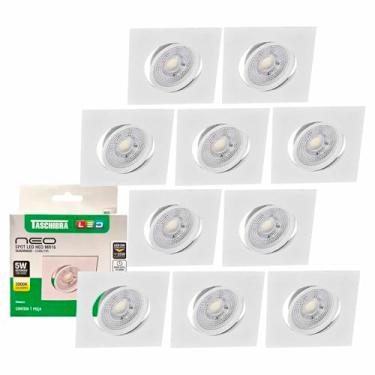 Imagem de 10 Spot Led Neo Embutir Quadrado 5W 3000k Quente Taschibra