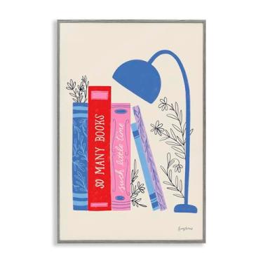 Imagem de Stupell Industries So Many Books Little Time Gray Framed Giclee Art, design por Becky Thorns, 18 x 12
