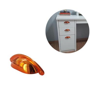 Imagem de 8 Puxador de Gaveta, Armário Móveis Modelo Concha Rose Metal - Compras