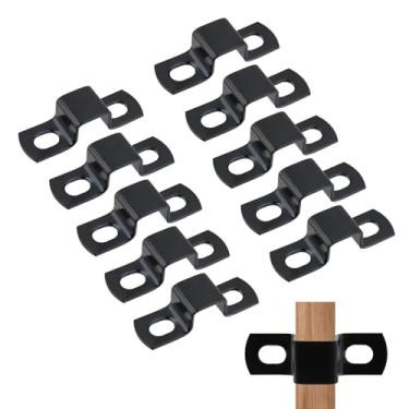 Imagem de Wealrit 10 braçadeiras de tubo quadrado braçadeira de tubo clipe de tubo 2 furos de aço inoxidável suporte de tensão de conduíte conector fivela com parafusos resistentes para fixação de tubos de