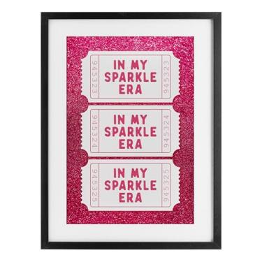 Imagem de Stupell Industries In My Sparkle Era Tickets Impressão emoldurada preta sob vidro, design por Lettered and Lined, 20 x 14