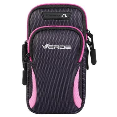 Imagem de Braçadeira Esportiva para Celular até 6.5" - Bolsa de Braço Ajustável, Antissuor e com Porta Fones para Corrida e Academia (Pink BB-01)