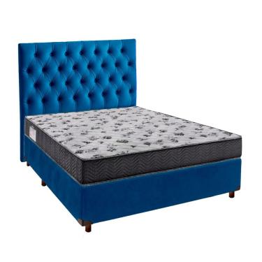 Imagem de Cama Box + Colchão Casal Ortobom D33 Iso100 + Cabeceira Estofada