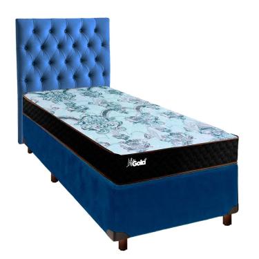 Imagem de Kit Cabeceira + Cama Box + Colchão Solteiro Molas Ensacadas Life Gold Paropas