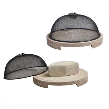 Imagem de Queijeira De Conservação em Madeira Com Tela De Proteção preta com Base