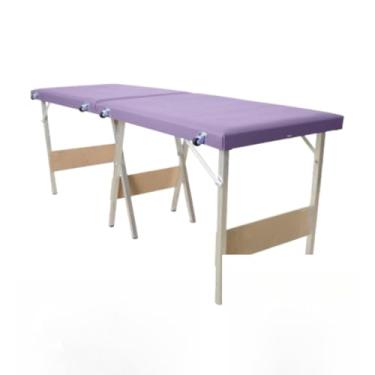 Imagem de Maca dobrável portátil Premium - Estética/Massagem/Cílios/Tatuagem- 240kg(Lilás)