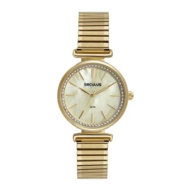 Imagem de Relógio Seculus Feminino 77226LPSVDS1 Fashion Dourado 50m