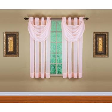Imagem de Today's Curtain, Painel transparente Emelia Grommet 160 cm rosa, 150 cm L x 160 cm C