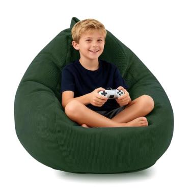 Imagem de LPMOERA Puff Cadeira de espuma viscoelástica para crianças/adolescentes com enchimento redondo para sala de estar, quarto, faculdade, dormitório, cadeira de leitura