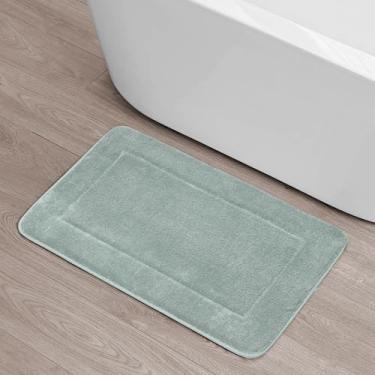 Imagem de Oliver Brown Tapete e tapete de banho de espuma viscoelástica Terry 50,8 x 81,2 cm, único, azul (aqua)
