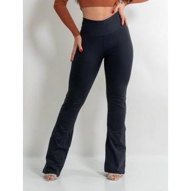 Imagem de Calça Flare Bailarina Boca de Sino em Poliamida Cintura Alta - S.Store