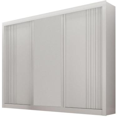 Imagem de Guarda Roupa Milano Branco 3 Portas 4 Gavetas Leifer Móveis