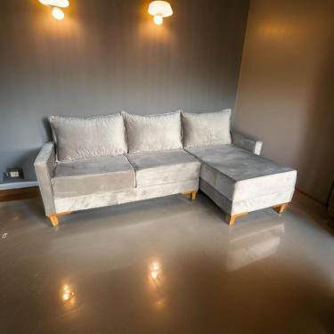 Imagem de Sofá De Canto 3 Lugares Com Chaise Castor Living Capri Malu Estofados