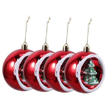 Imagem de Enfeites de árvore de Natal rústicos decorações de árvore de Natal de feltro bolas de Natal pingentes decorações