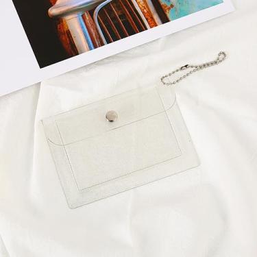 Imagem de Bolsa carteira com porta-cartões de crédito, transparente, impermeável, PVC, cartão de visita, porta-moedas, Transparente., Small, Bolsa de cartão de PVC transparente