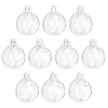 Imagem de 10 bolas transparentes preenchíveis, bolas de plástico para pendurar 3,5 cm, bolas de decoração transparentes, esfera de Natal para artesanato DIY, festa, casamento