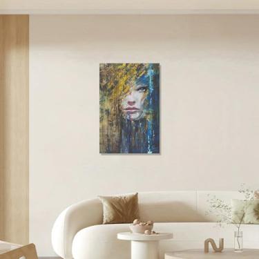 Imagem de 1 peça de pintura sensual de rosto de mulher de Eva - arte impressa em tela sem moldura para quarto, sala de estar e escritório, 20 x 30 cm