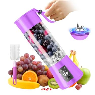 Imagem de Liquidificador portátil para smoothie e shakes – Liquidificador pessoal atualizado 2025 USB-C recarregável, copo de suco de viagem sem BPA, autolimpante, adequado para viagens/esportes/escritório/casa