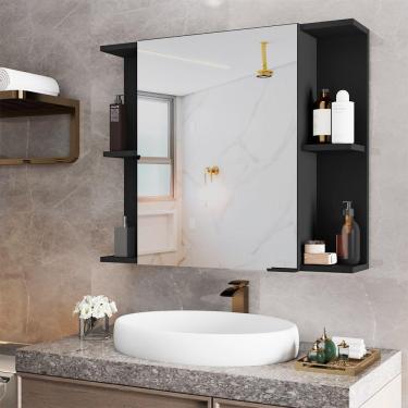 Imagem de Espelheira Para Banheiro Armário Suspenso Nilo Preto