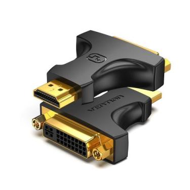 Imagem de Adaptador Hdmi Macho X Dvi-d Fêmea 24+5 Conectores Banhados - Bbacomer