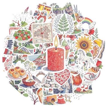 Imagem de 100 peças, natureza, animais, comida, aventura, estações, material escolar, adesivos, brinquedo, detalhado, recompensa, professor, para guitarra, bicicleta, skate, laptop, bagagem, decoração, guitarra
