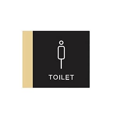Imagem de Men and Women Toilet Signs, Installation Signs On The Side Hotel WC Card Double -sided Prompt 17x20cm/6.7x7.9inch(Black,Men)