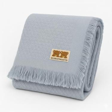 Imagem de Manta Áustria Infantil 0,9m X 1,10m Leve E Macia Algodão Premium (Azul Claro)