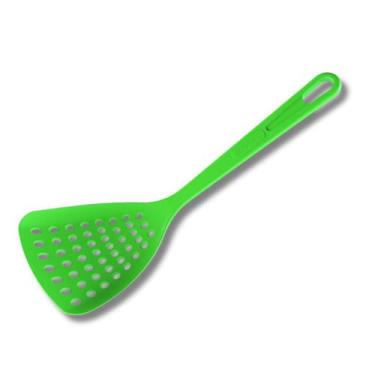 Imagem de Escumadeira De Fritura De Nylon Cor Verde Utensílio Cozinha - Moara