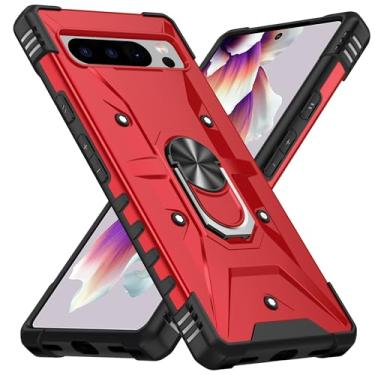 Imagem de SORAKA Capa para Google Pixel 8 Pro com suporte para anel,PC rígido e TPU macio,proteção dupla 2 em 1,compatível com suportes magnéticos para carros