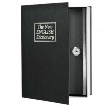 Imagem de Cofre Camuflado Com Chave Livro Secreto Falso Porta Joias Dinheiro Documentos Em Metal Estante