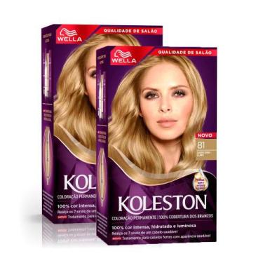 Imagem de Kit 2 Tintura Creme Koleston Wella Louro Cinza Claro 81 Kit