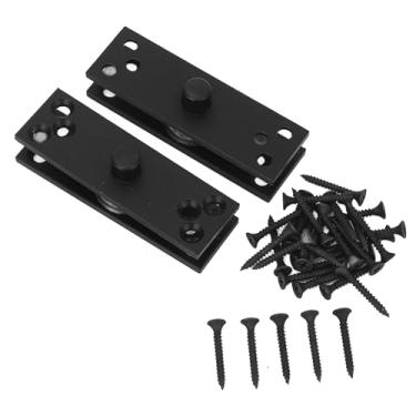 Imagem de Dobradiça de pivô de porta oculta de aço inoxidável rotação de 360 ​​graus Design de rolamento de esferas suave para portas de vidro de alumínio de madeira 2 unidades preto 220LBS