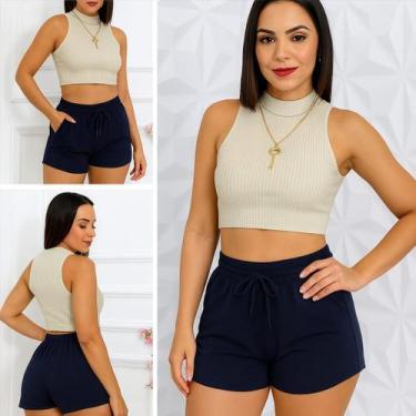 Imagem de Short Feminino Moletom Fitness Dia A Dia Estilo E Conforto - Rc, Preto