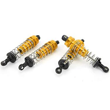 Imagem de Amortecedores de Metal, Amortecedor de Carros de Modelo RC de Alta Resistência Com Boas Molas Elásticas, Liga de Alumínio+plástico, 4 Pcs (Ouro)